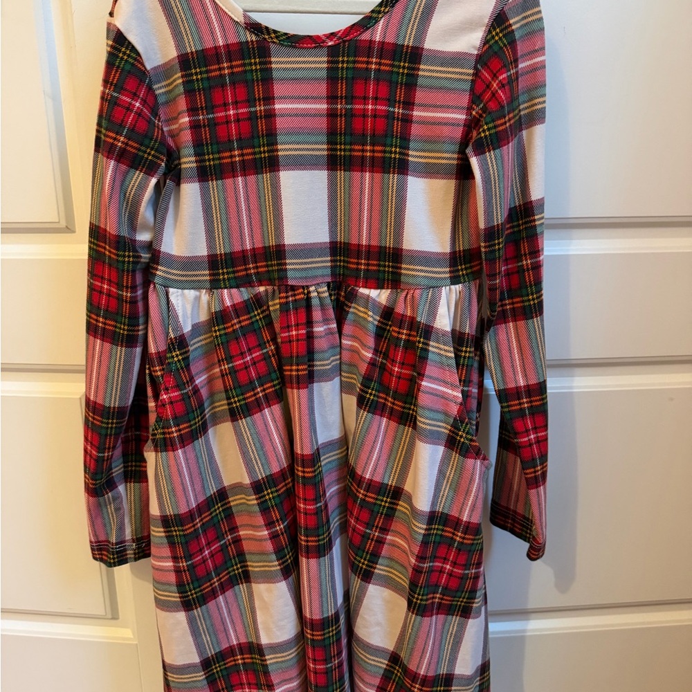 Hanna Andersson Red and Pink Plaid Kids Dress